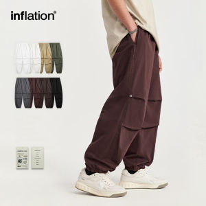 INFLATION brand Mens Youth 2024 Spring/Summer New Product Styled Water Washing Workwear Bundle Leggings Street Fashion Brand Multi color Casual Jogging Pants