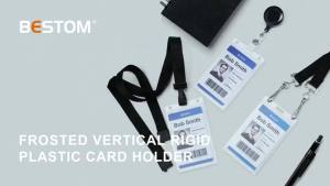 3 Pack Frosted Clear Vertical Hard Plastic ID Card Holders- Rigid Plastic ID Card Protector Case W/Thumb Notch and Slot & Chain Holes for School Nurse Staff