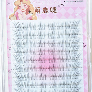 C Curl 8-12mm Eyelash Clusters Natural Wispy Soft Transparent Stem Fairy Comic Fake Eyelashes Segmented Lash Extension
