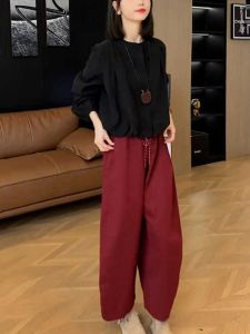Korean Style Fashionable round Neck Long Sleeve Womens Set Casual Pants Two-Piece Suite Autumn New Arrival Age-Defying