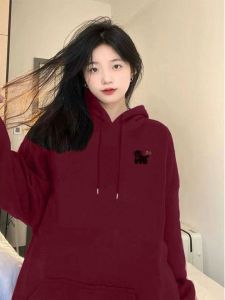 มีฮู้ด เสื้อสเว็ตเชิ้ต ผู้หญิง รูปแบบดาวแมวขี้เกียจสไตล์ใหม่ หลวม Fit ฤดูใบไม้ร่วง ฤดูหนาว เสื้อแจ๊กเก็ตแฟชั่น สตรีทสไตล์ แขนยาว