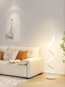 Modern Minimalist White Spiral Line Stand Lamp Bedroom Decorative Floor Lamp Luxury Fashionable Bedside Light Iron PVC Material