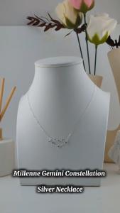 MILLENNE Match The Stars Gemini Constellation Silver Necklace with 925 Sterling Silver (MLP-01)