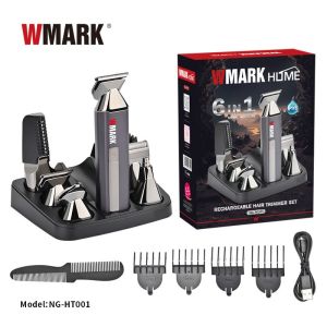 WMARK NG-HT001 6-in-1 Rechargeable Hair Trimmer Set 10W Clipper Shaver Nose/Ear/Body Trimmer 7000RPM Long Endurance
