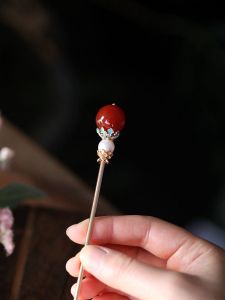 Retro Court Style Hairpin Mo Shang Qian Brand for Women Perfect for Commuting Sending Red Sceptre Hair Accessories