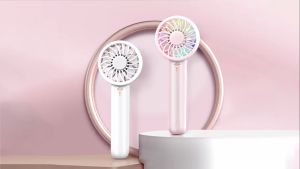 พัดลมพกพาขนาดเล็ก WR WonderRise ชาร์จ USB พัดลมไฟฟ้ามือถือ เครื่องทำความเย็นอากาศ พร้อมฐานตั้ง