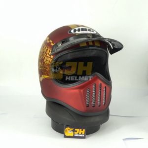 Helm Cakil HBC Rust Dust Maroon Doff + FREE GOGGLE | Helm Retro Full Face