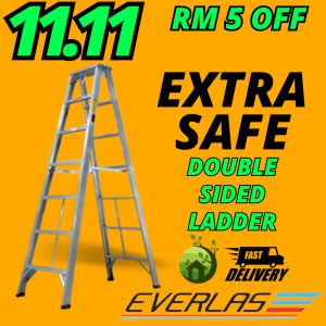 ORIGINAL DS08 8 Steps Heavy Duty Aluminium Double Sided Ladder 8 Step Tangga Lipat Double Side Everlast Strongman Ladderman Double side Steps Ladders Stairs 家用梯子 楼梯 MY2HOME