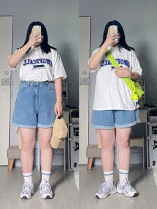 plus Size Womens Jeans High Waist Shorts Conceal Meat Slimming Summer Cotton Rayon Fiber Apple And Pear Body Shapes Suitable