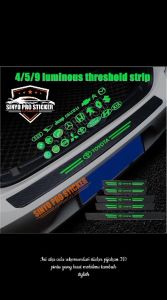 Model baru stiker karbon mobil 3D bercahaya Door Sill Plate Guard Pintu Mobil daihatsu suzuki mitsubishi honda toyota ford bmw wuling yhundai dll warna NEON custom text 1/4/5/8/9