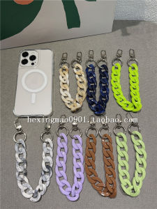 Colorful Acrylic Phone Strap Creative Wristband Anti-Slip Durable Mobile Phone Chain Handbag Ornament Protective Accessories