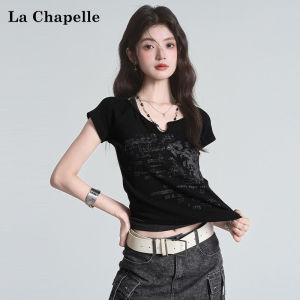La Chapelle | Layered Design Off-shoulder Neck T-Shirt Women Summer Short