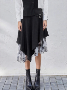 S·DEER | Watercolor Stain Irregular A-Line Skirt