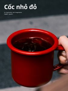 Cốc Sắt Sơn Phun Đỏ Đơn Giản Thiết Kế Quà Tặng Cặp Đôi Giáng Sinh Cốc Cà Phê Sứ Đơn Giản Cốc Trà Sứ Đơn Giản