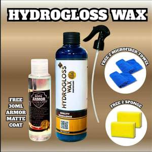 HYDROGLOSS WAX ORIGINAL 250ML WITH FREE ARMOR MATTE COAT WAX2 TOWEL & 2 SPONGE