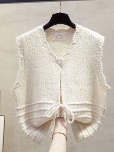 JIANDIYA | Hollow Out Round Neck Knit Cardigan Vest