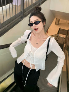 Texture Chiffon Sun Protection Clothing Womens Summer New Design Sense Loose Easiest for Match Short Cardigan Coat Tulle Blouse