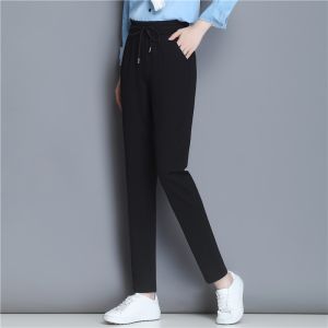 Casual Harajuku Style Womens Sports Pants Loose Fit Summer Autumn Spring Outerwear Large Size Elastic Waist Trousers
