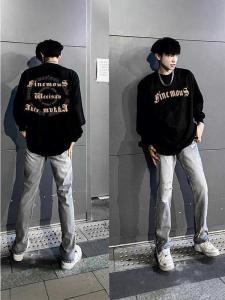 Early Autumn Trendy American Hong Kong Style Harajuku Classy All-Match Long Sleeves T-Shirt