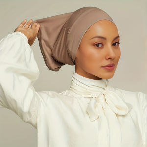 Khăn Turban Mềm Mại Chất Liệu Thun Co Giãn Khăn Trùm Đầu Hồi Giáo Mũ Trùm Đầu Nữ Băng Đô Khăn Hijab Ống Chất Liệu Polyester Dệt Kim Dành Cho Phụ Nữ Trung Niên