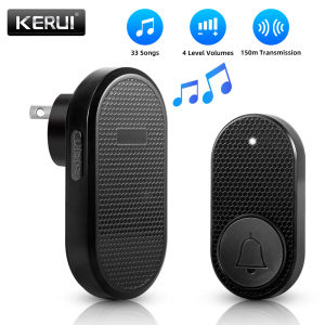 KERUI Wireless Doorbell with 33 Songs Melody Smart Home Welcome Chime Kit 4 Level Volume Intelligent Door Bell 150m Transmission