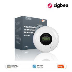 MOES | MOES Tuya ZigBee Smoke and Carbon Monoxide Detector 2-in-1 Smart CO Gas Alarm 85dB Siren Home Security App Remote Monitor Sensor