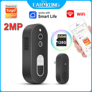 WiFi Video Doorbell Work With Tuya Smart Life Home Security Anti-theft Monitor Two-way Audio Intercom Night Vision Function