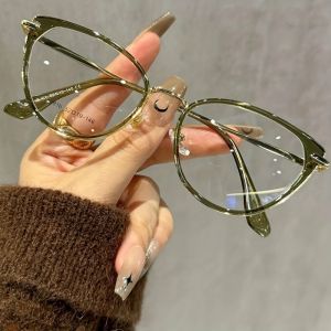 Womens Y2K Anti-Blue Light Glasses Oval frame Lightweight Frames Statement Frames
