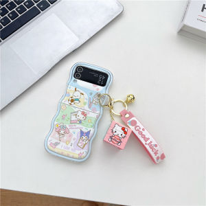 Creative Silicone Phone Case for ZFlip6/ZFlip5/ZFlip4/Kitty Cat Anti-Fall Cute Cartoon Female Style Protective Cover for Mobile Phone