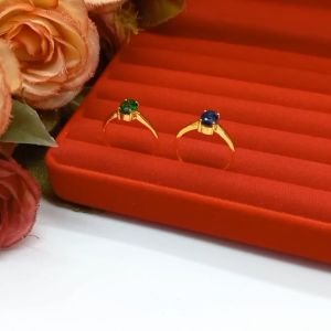 แหวนทองฝังพลอย มรกต อความมุ่งหมาย ทองเสริมบารมี ใส่แน่ใจทุกคน งานสวย รอบทอง แหวนพลอย ชุบทอง ซึ่งประกอบด้วยสีทองด้วย