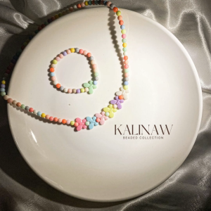 KALINAW Fairy Butterfly Candy Colored Pastel Necklace & Bracelet Set for Kids