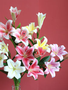 Lushihua Artificial Hydrangea Rose Decorative Flower Bouquet Living Room European Style Fabric Simulation Dry Flower Arrangement