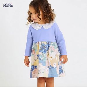 Váy Little Maven bé gái thu đông phong cách Âu Mỹ