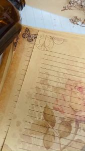 Set 6 tờ giấy viết thư kraft FLOWER VINTAGE