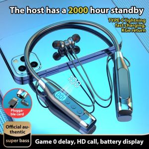 Ban đầu 100 giờ với độ bền TFCard Tai nghe Bluetooth Tai nghe không dây bass với Mic Stereo Tai nghe vòng đeo cổ Tai nghe thể thao