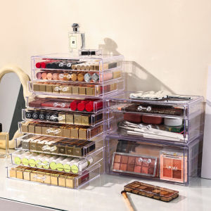 Acrylic Cosmetic Storage Box Drawer Dustproof Transparent Makeup Eyeshadow Lip Gloss Organizer Desktop Storage Container