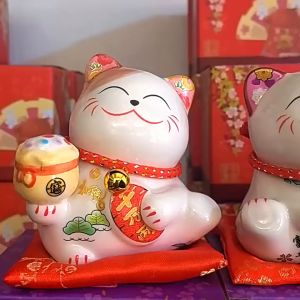 กระปุกออมสินแมวนำโชค 4.5นิ้ว รับทรัพย์มหามงคล ออมเงิน มาเนกิเนะโกะ แมวนำโชคสมัยเอโดะ