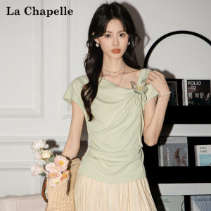 La Chapelle | Áo Thun Dây Ngang eo Nơ Xanh