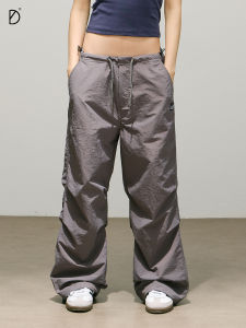 Quần Dài Thường Ngày SMILE DDD Cho Nữ Mùa Xuân 2024 Quần Dài Ống Rộng Mỏng Gấp Gọn Bằng Vải Dệt Kim Thường Ngày