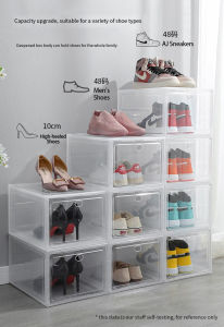 ONEDAY Shoes Box Organizer Acrylic Shoe Box Transparent Clear Shoe Box Storage Hard Case Plastic Lagayan Ng Shoes Shoebox Space Saver Shoe Magnetic Box Shoe Organizer Stackable Shoes Box Storage 12pcs