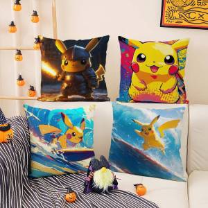 Bandai | Pokemon Lugia Anime Plush Pillow Cover Soft Short Plush Cushion Cover For Sofa Bedroom Living Room Home Decor Gift