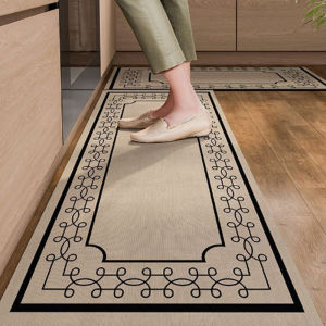 VIKAMA Kitchen Crystal Velvet Non-slip Anti-oil Floor Mat Resistant to Stains and Easy to Clean Bathroom Mat Home Decoration