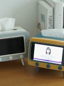 New model Tissue box with phone stand tissue box television mobile phone stand phone stand tissue box