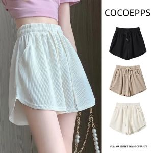 Cocoepps mỏng mùa hè mới quần short ngắn phụ nữ giản dị ống rộng eo cao tất cả các môn thể thao nhà rộng ba phút quần hot