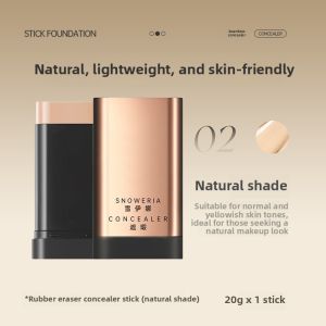 PhantomBear Natural Looking Foundation Stick Moisturizing Long-lasting Coverage Skin Toning Makeup Tool for Facial Beauty