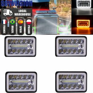 4X6 Auto LED Headlight Turn Signal Light DRL Waterproof 60W H4 Headlamp For Truck Offroad 4WD Tractor DRZ400 Motorcycle ATV UTE
