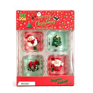 Schylling | Christmas Mini 4 Pack Set Nice Cube NEEDOH Stress Relief Squishy Cube Anti-Anxiety Squeeze Object Blind Box Holiday Gifts Set