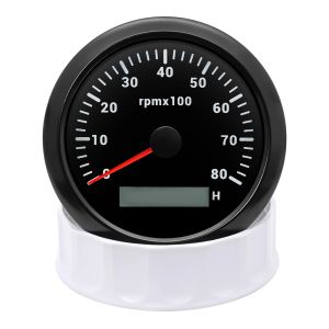 Chống Nước 7 Màu Đèn Nền 8000 Vòng/phút Máy Đo Tốc Độ Với Đồng Hồ Đo Giờ LCD Cho Tàu Biển Xe Ô Tô Động Cơ Kim Loại Máy Đo Tốc Độ