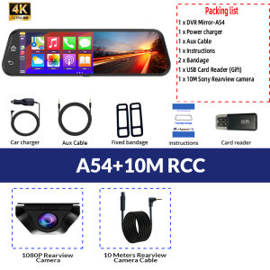 4K HD Dash Cam with Touch Screen CarPlay & Android Auto Night Vision Video Recorder All-in-One Smart Car DVR Driving Assistant