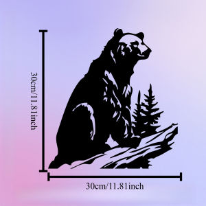 CIFbuy | CIFBUY Bear Metal Wall Art Majestic Sculpture Weather Resistant Outdoor Patio Garden Decor